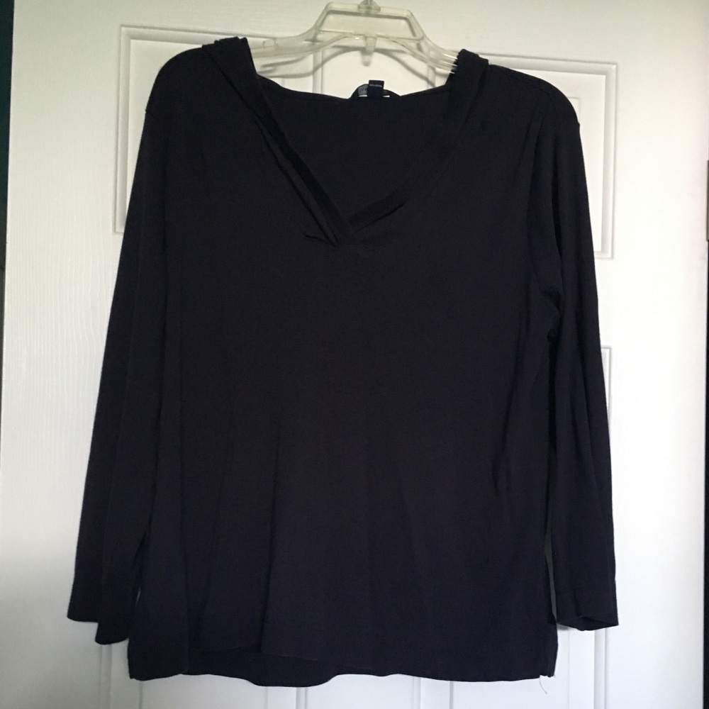 Navy Blue Plain Hooded Shirt